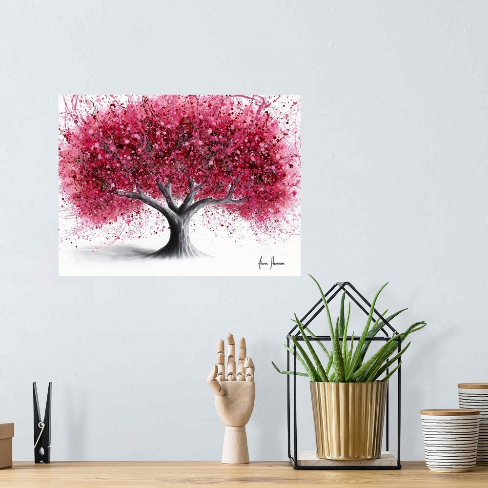 A bohemian room featuring Raspberry Blush Tree