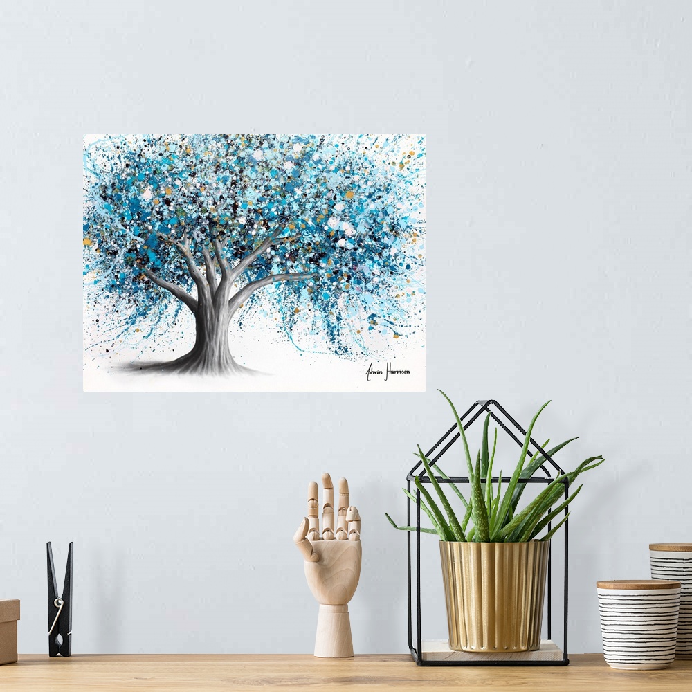 A bohemian room featuring Snow Sparkle Tree