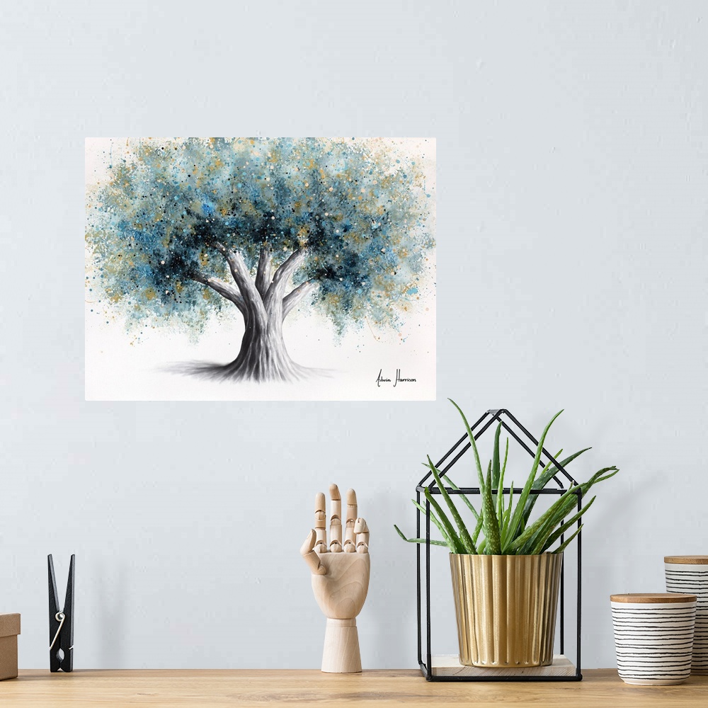 A bohemian room featuring Sombra Azul Tree