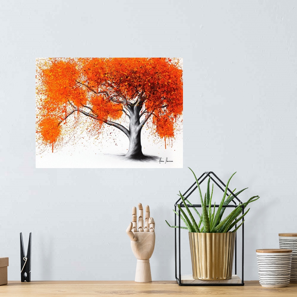 A bohemian room featuring The Autumn Flame Tree