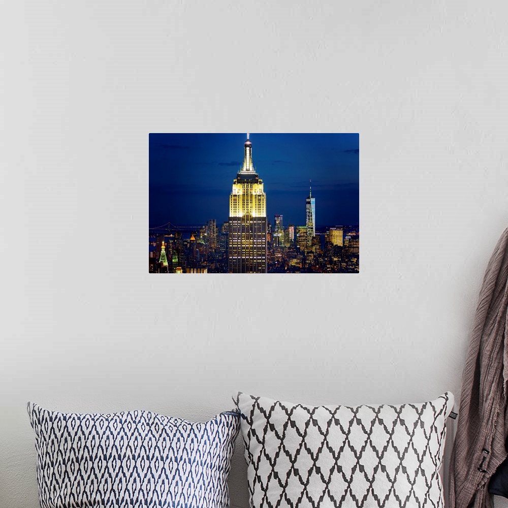 A bohemian room featuring Empire State Building And Freedom Tower