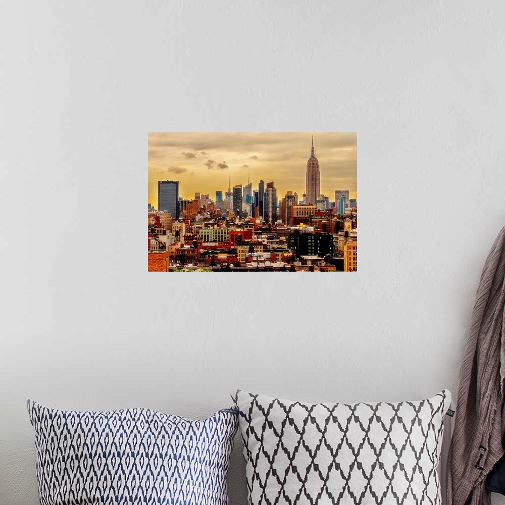 A bohemian room featuring Empire State Building In Midtown Manhattan