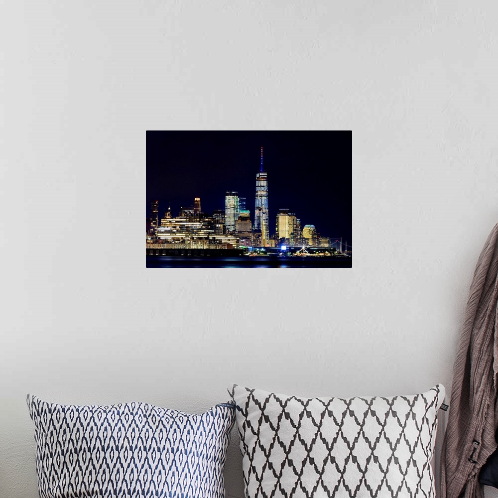 A bohemian room featuring Lower Manhattan Panaromic View At Night