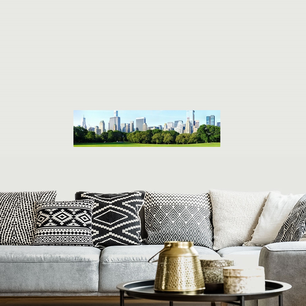 A bohemian room featuring Panoramic View From Central Park