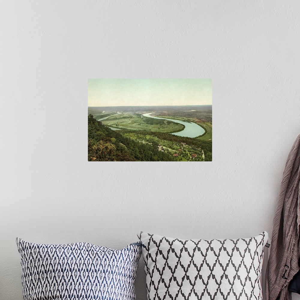 A bohemian room featuring Vintage photograph of Chattanooga from Lookout Mountain, Tennessee