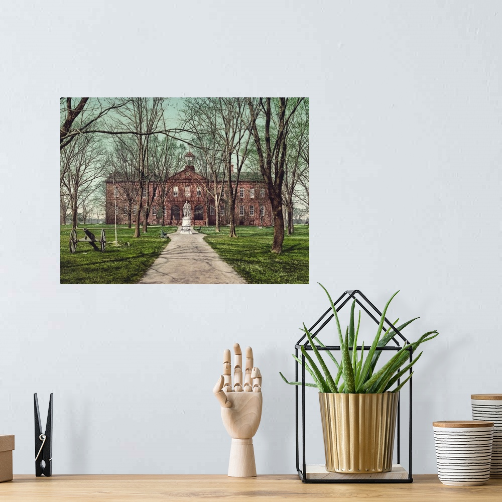 A bohemian room featuring Vintage photograph of College of William and Mary, Williamsburg, Virginia