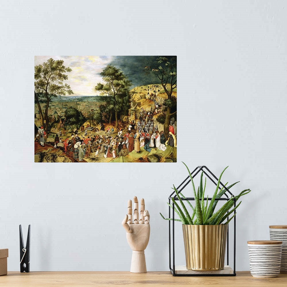 A bohemian room featuring BAL77035 Christ on the Road to Calvary, 1607 (panel)  by Brueghel, Pieter the Younger (c.1564-163...