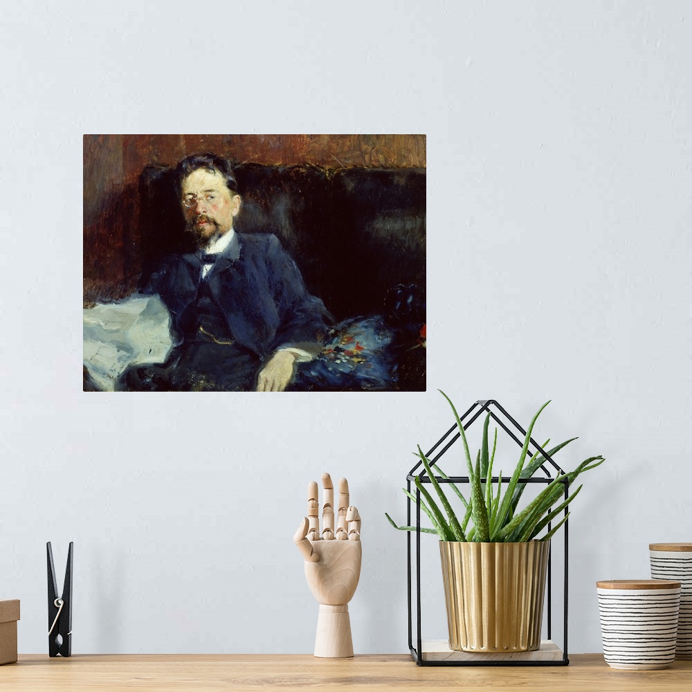 A bohemian room featuring Portrait of Anton Chekhov (1860-1904) 1902