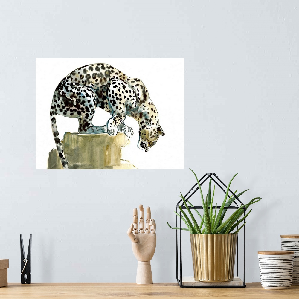 A bohemian room featuring Spine (Arabian Leopard) by Mark Adlington.