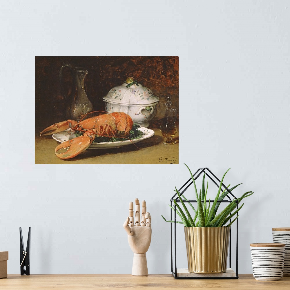 A bohemian room featuring Still Life with a Lobster and a Soup Tureen