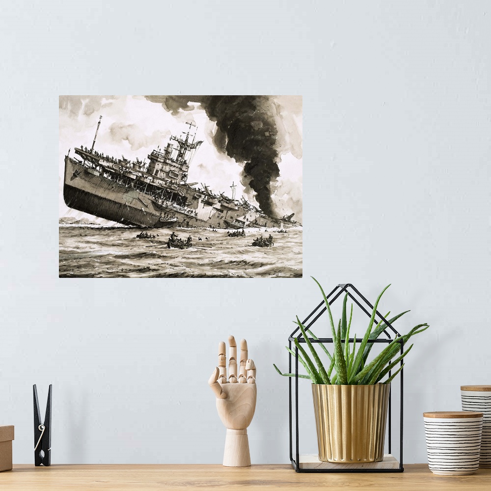 A bohemian room featuring The Sinking of HMS Dasher -- The Ship That Shouldn't Have Been Sunk. A converted American vessel,...
