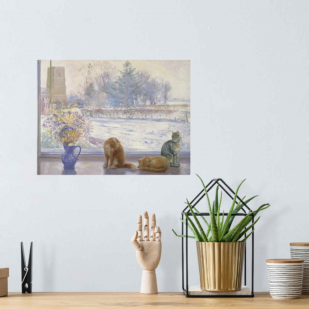 A bohemian room featuring Winter Prospect With Cats