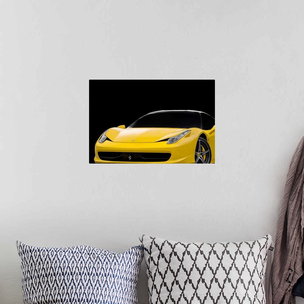 A bohemian room featuring Ferrari 458 Italia