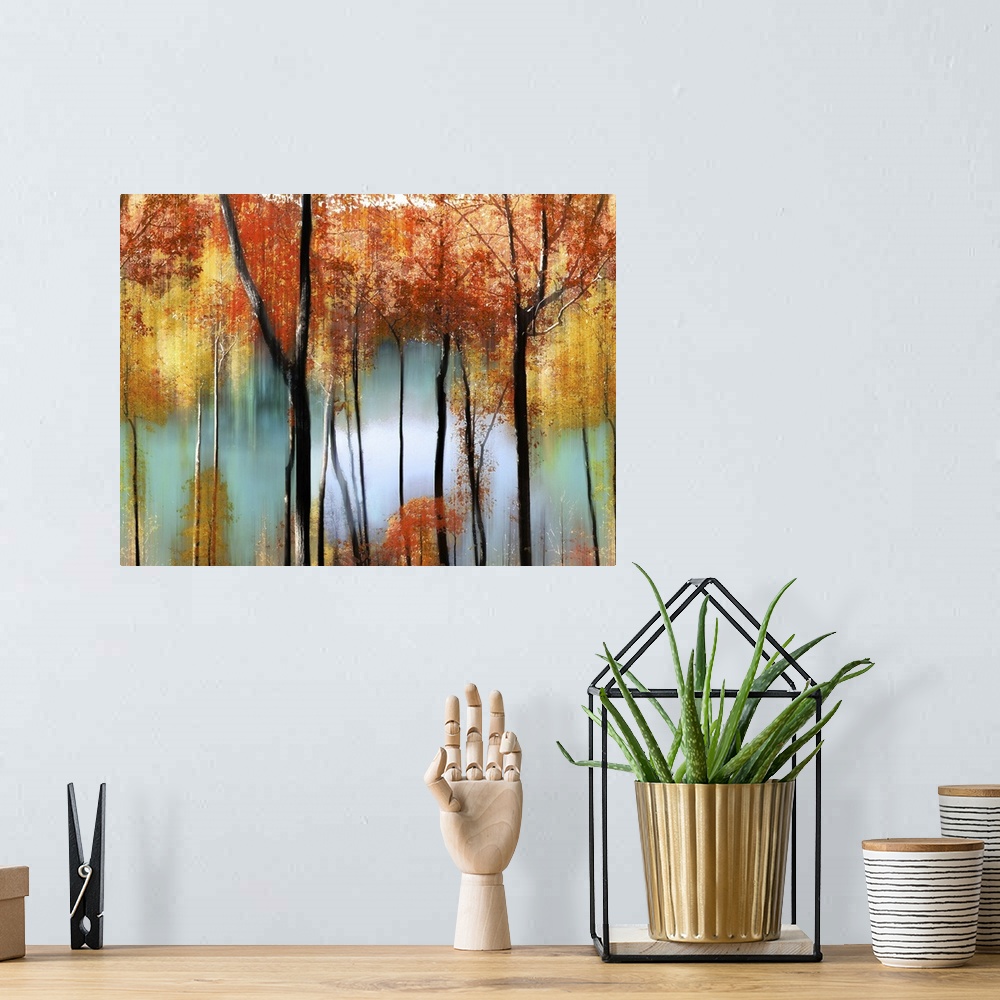 A bohemian room featuring Trees And Pond