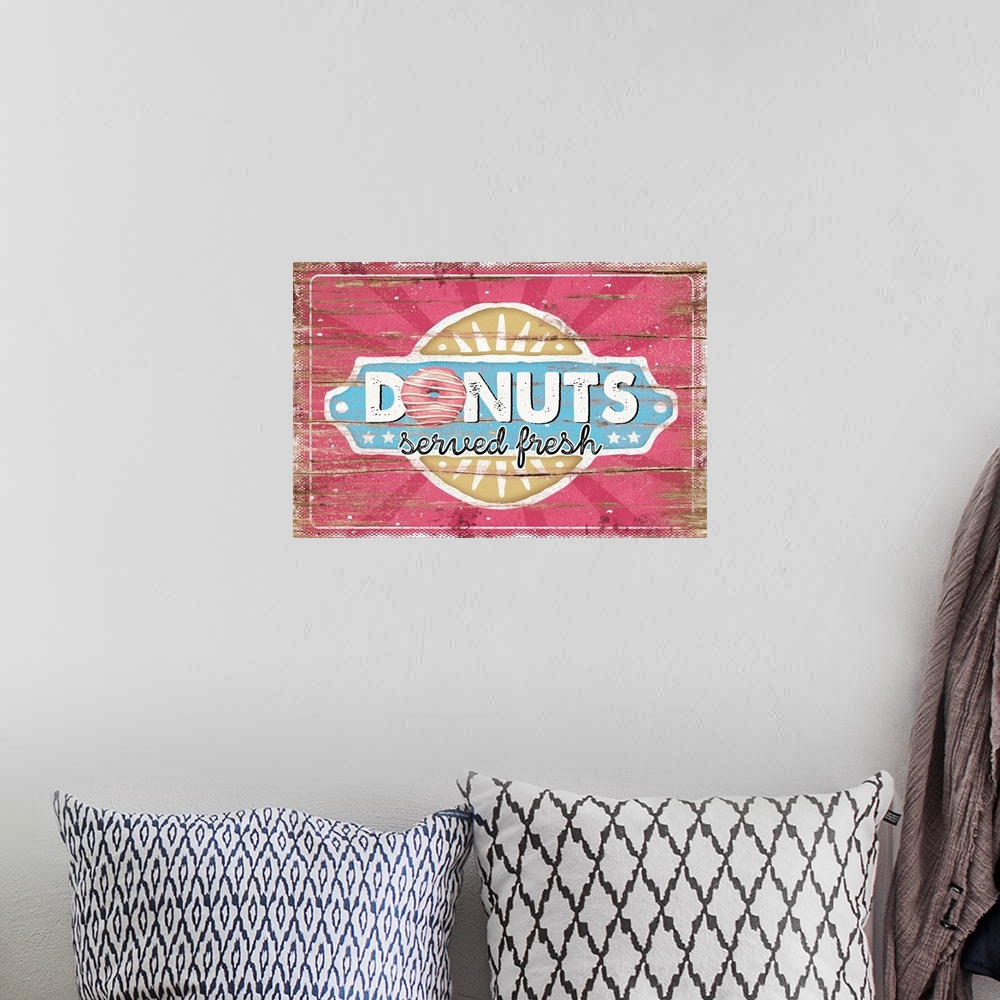 A bohemian room featuring Fresh Donuts