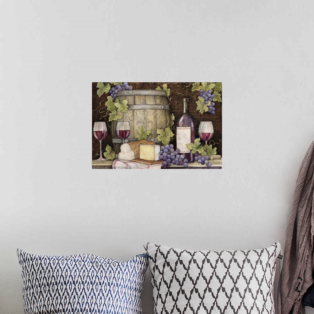 A bohemian room featuring Wine vignette captures the essence of the vineyard.