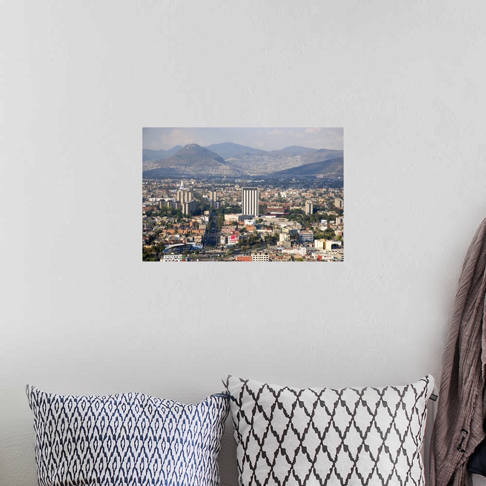 A bohemian room featuring Aerial view of Mexico City, Mexico.
