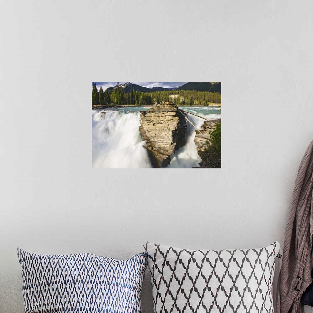 A bohemian room featuring Athabasca Fallsl on the Athabasca River in Jasper National Park, Alberta, Canada