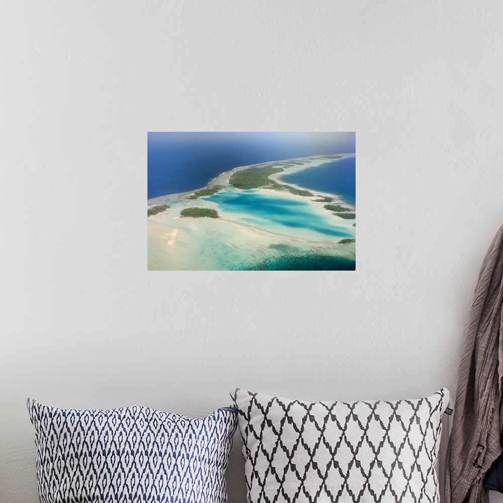 A bohemian room featuring Blue Lagoon, Rangiroa, Tuamotu Archipelago, French Polynesia.