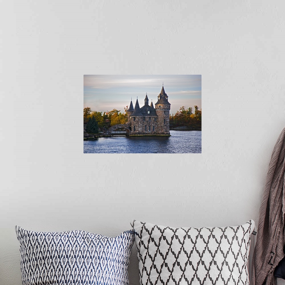 A bohemian room featuring Boldt Castle in the 1000 Islands Region of the St. Lawrence River, New York