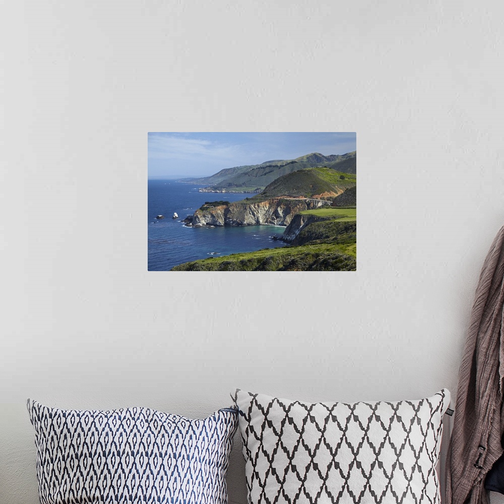 A bohemian room featuring USA, California Central Coast, Big Sur, Pacific Coast Highway, viewed from Hurricane Point.