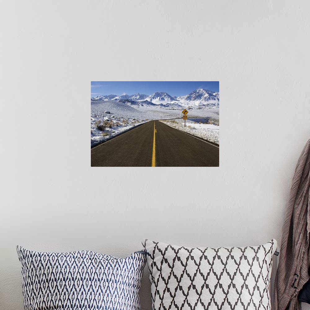 A bohemian room featuring USA, California. Road into Sierra Nevada Mountains in winter. Credit: Dennis Flaherty / Jaynes Ga...