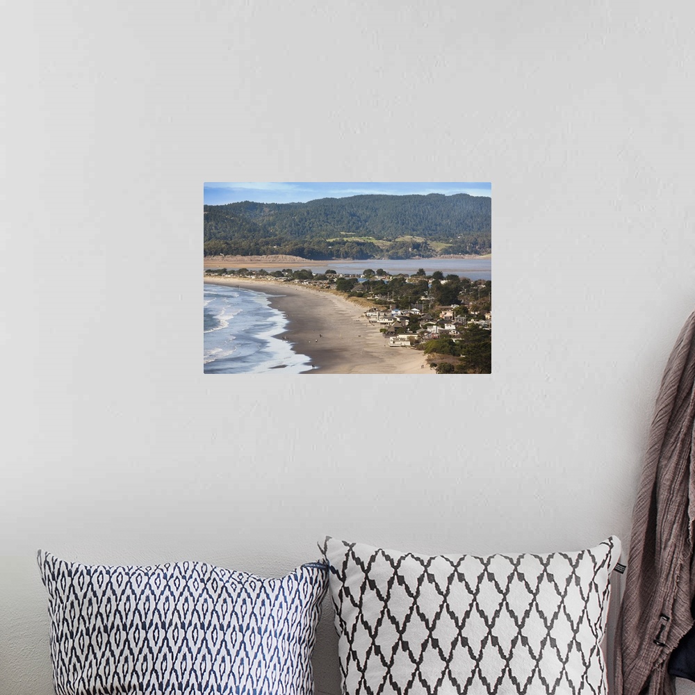 A bohemian room featuring USA, California, San Francisco Bay Area, Marin County, .elevated view of Stinson Beach