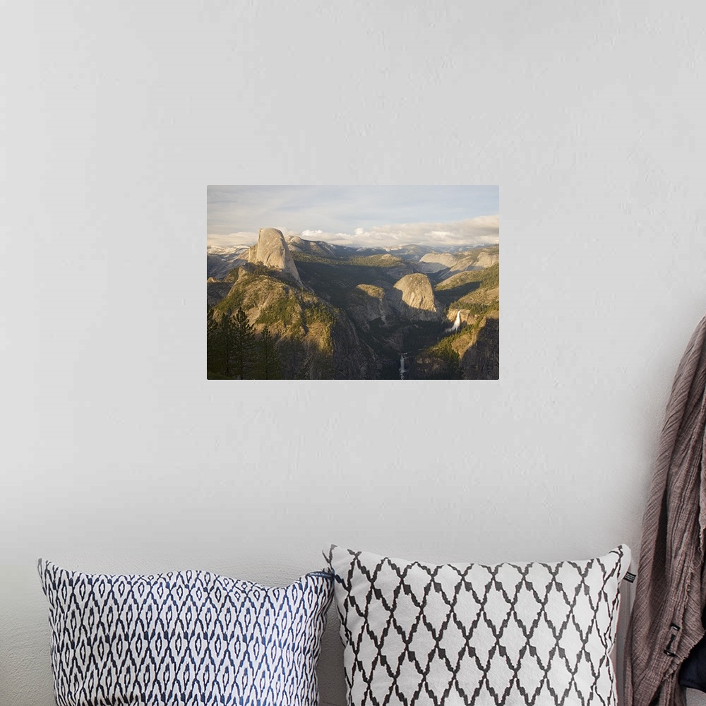 A bohemian room featuring California, Yosemite National Park, Yosemite Valley with Half Dome and Nevada Falls and Vernal Fa...