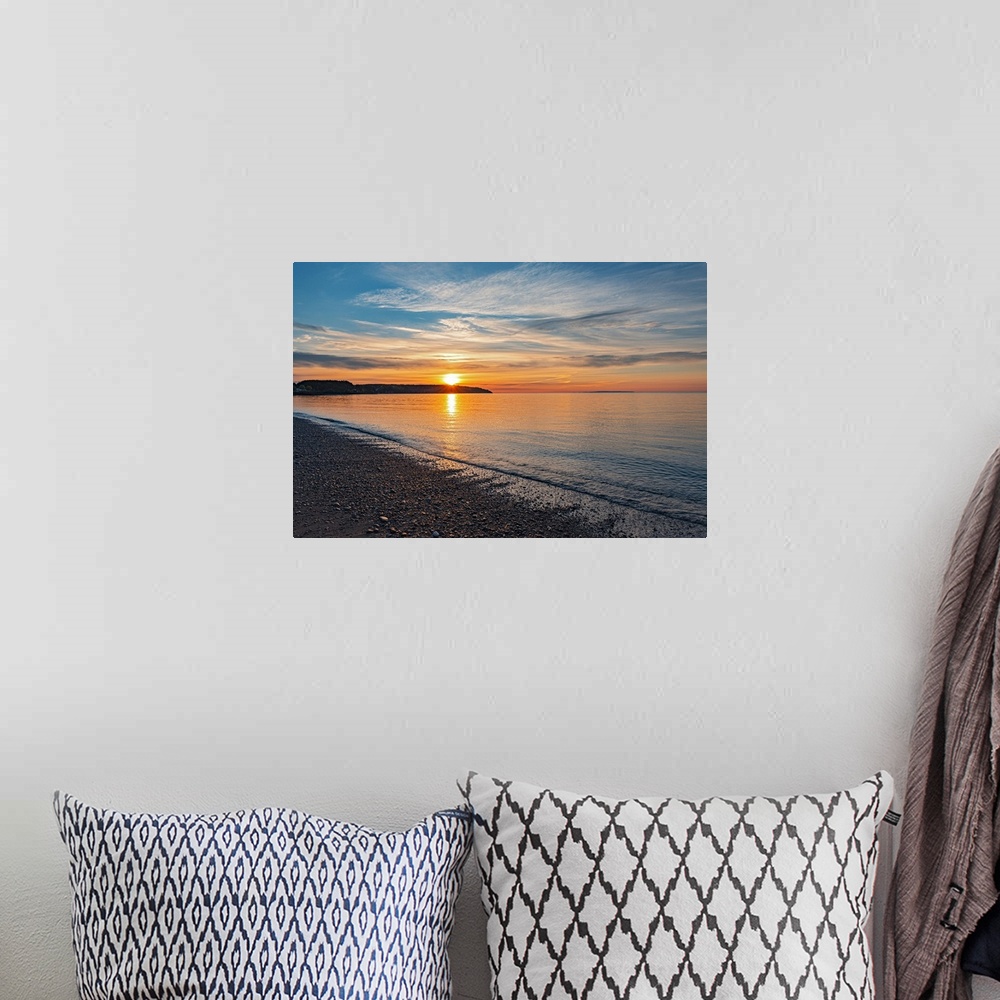 A bohemian room featuring Canada, New Brunswick, St. Martins. Sunrise on Bay of Fundy.