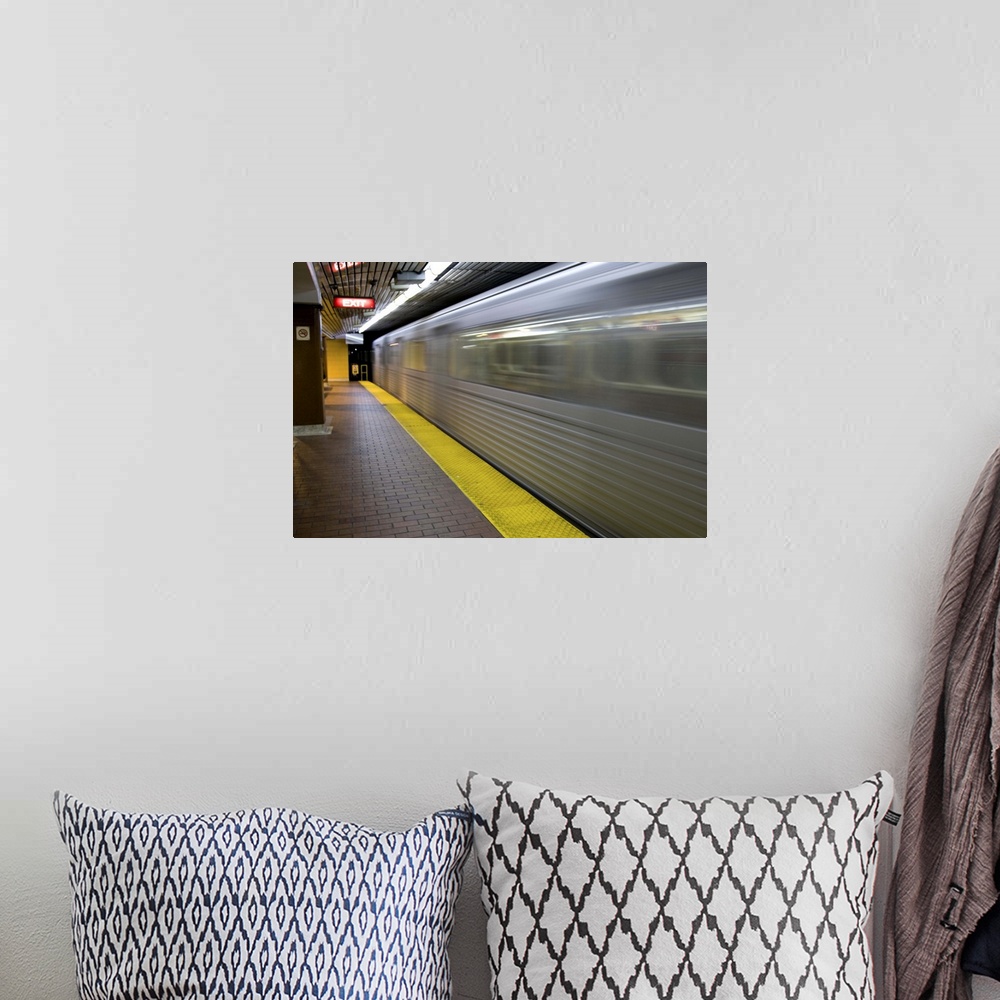 A bohemian room featuring Canada, Ontario, Toronto. Blur of a speeding subway train. Credit as: Wendy Kaveney / Jaynes Gall...