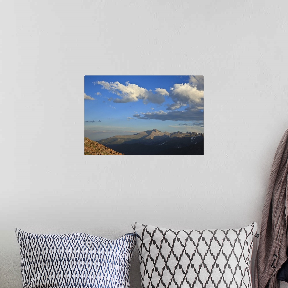 A bohemian room featuring USA, Colorado, Rocky Mountain National Park, Long's Peak from Forest Canyon Overlook