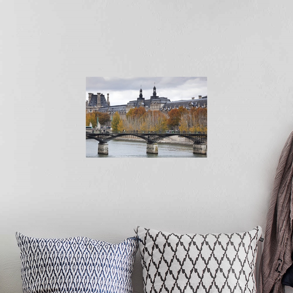 A bohemian room featuring France, Paris, Musee De Louvre Museum And Pont Des Arts Bridge