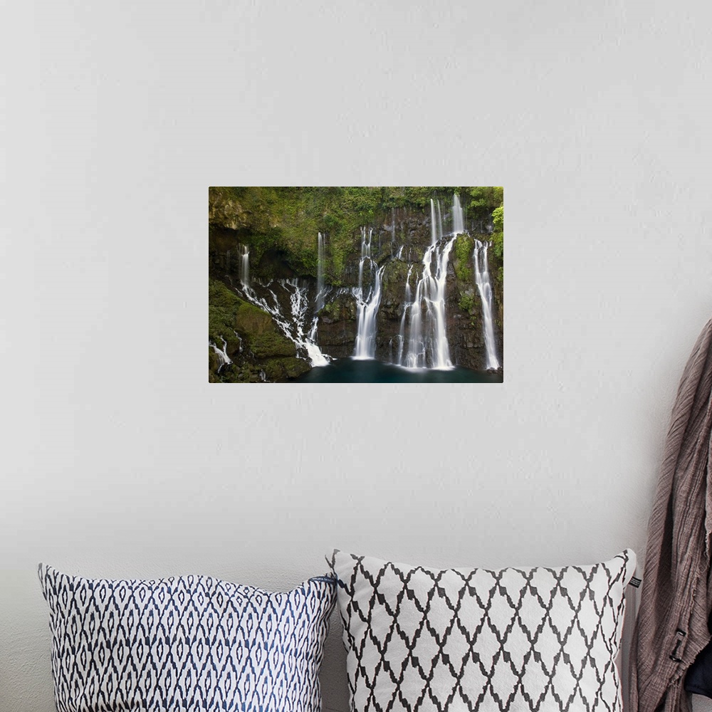 A bohemian room featuring France, Reunion Island, South Reunion, Cascade De La Grand Ravine Waterfall