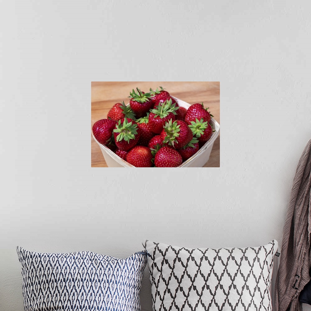A bohemian room featuring Fresh strawberries.