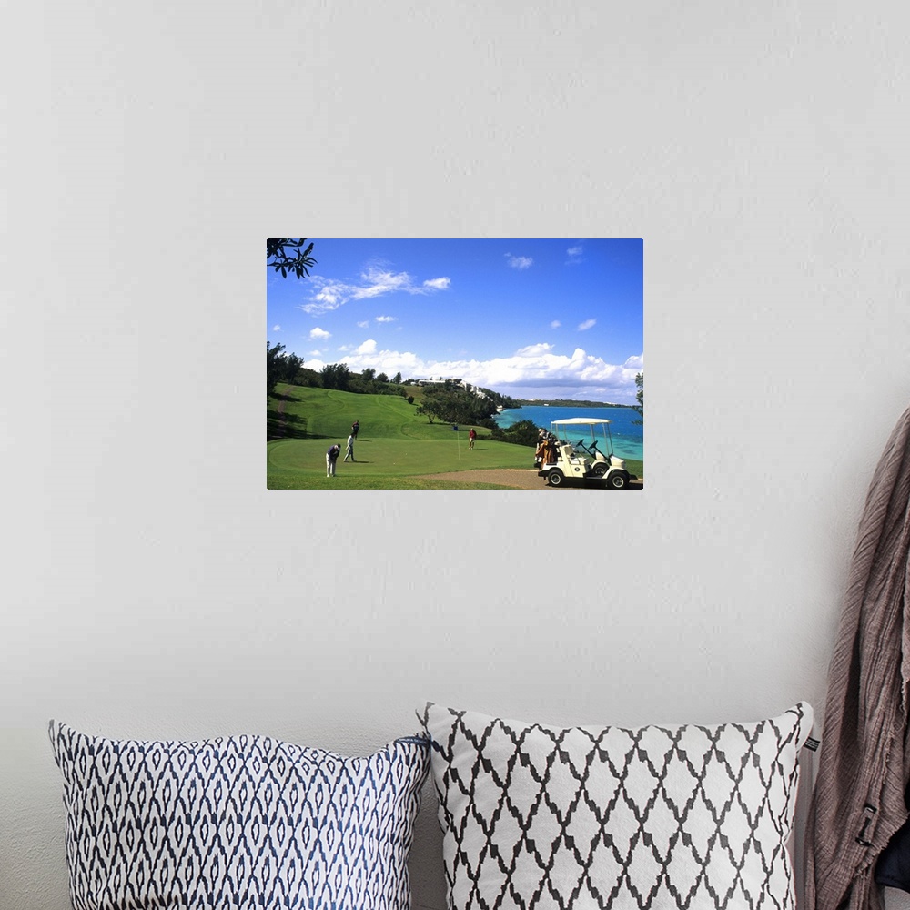 A bohemian room featuring Golfing at the wonderful colorful Castle Harbour Course in Bermuda vacation holiday fun with the ...
