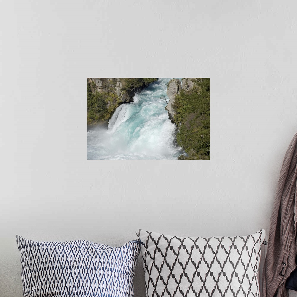 A bohemian room featuring Huka Falls and Waikato River, near Taupo, North Island, New Zealand