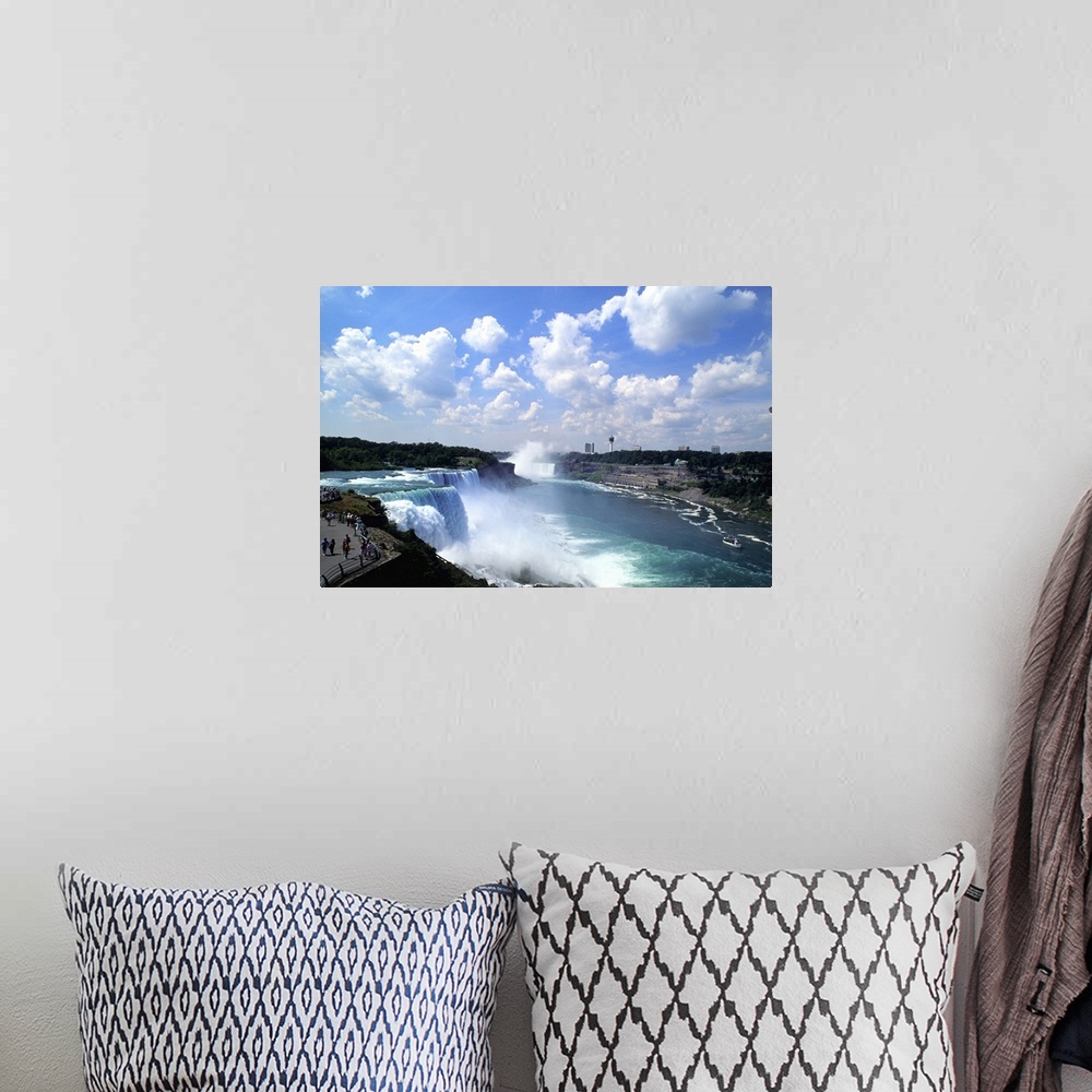 A bohemian room featuring Looking back at the USA horseshoe falls in Niaigara Falls Ontario Canada