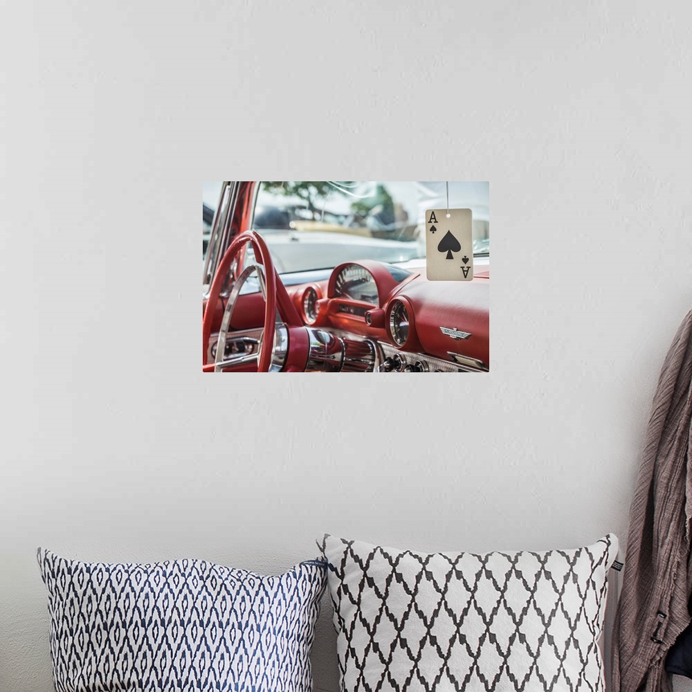 A bohemian room featuring Massachusetts, Cape Ann, Gloucester, Antique Car Interior And Ace Of Spades Card