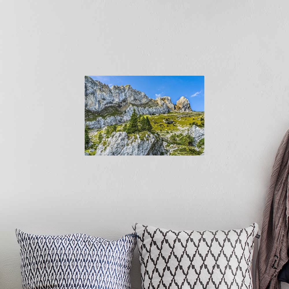 A bohemian room featuring Mount Pilatus, Lucerne, Switzerland. climbing to Mt. Pilatus observation point.