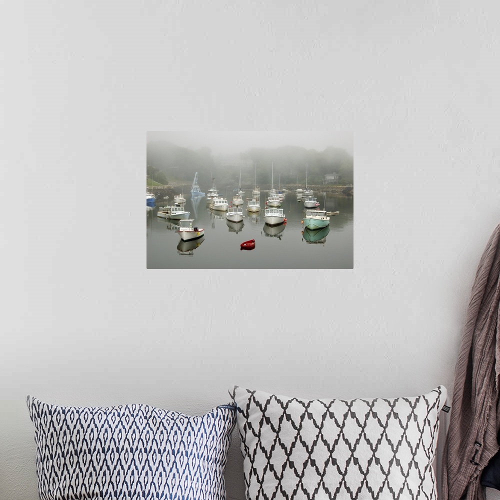 A bohemian room featuring USA, New England, Maine, Ogunquit, boats in Perkins Cove