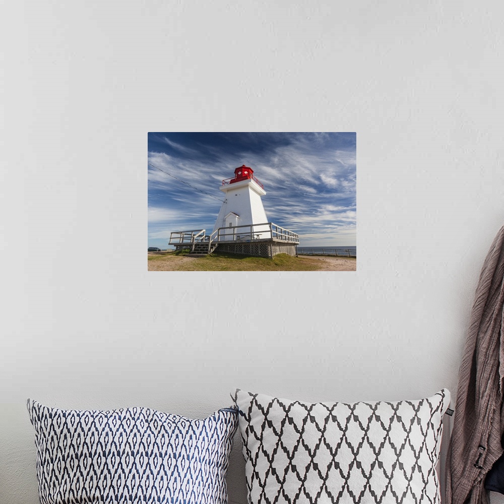 A bohemian room featuring Nova Scotia, Cabot Trail, Cape Breton Highlands National Park, Neils Harbour Lighthouse