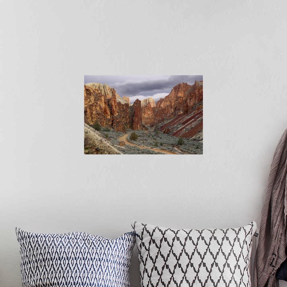 A bohemian room featuring USA, Oregon. View of Leslie Gulch.