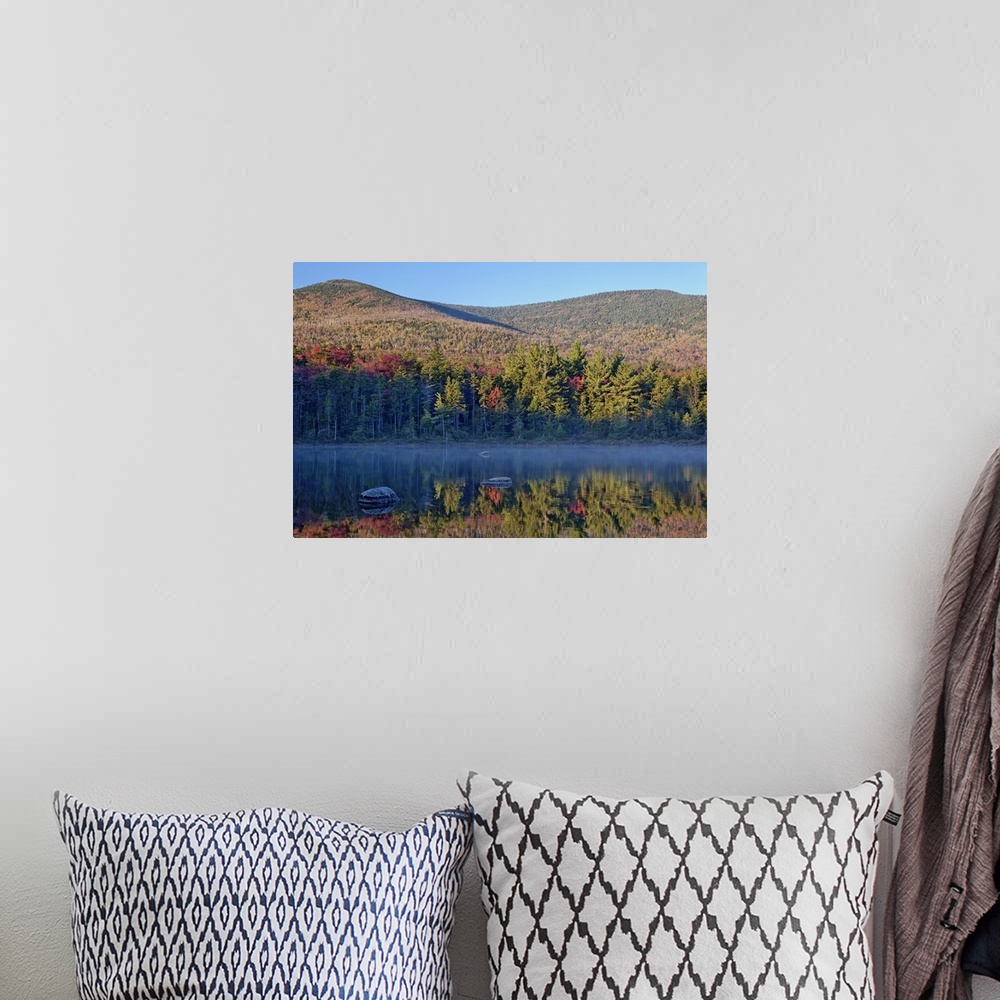 A bohemian room featuring Shoreline reflection, Lily Pond, White Mountain National Forest, New Hampshire