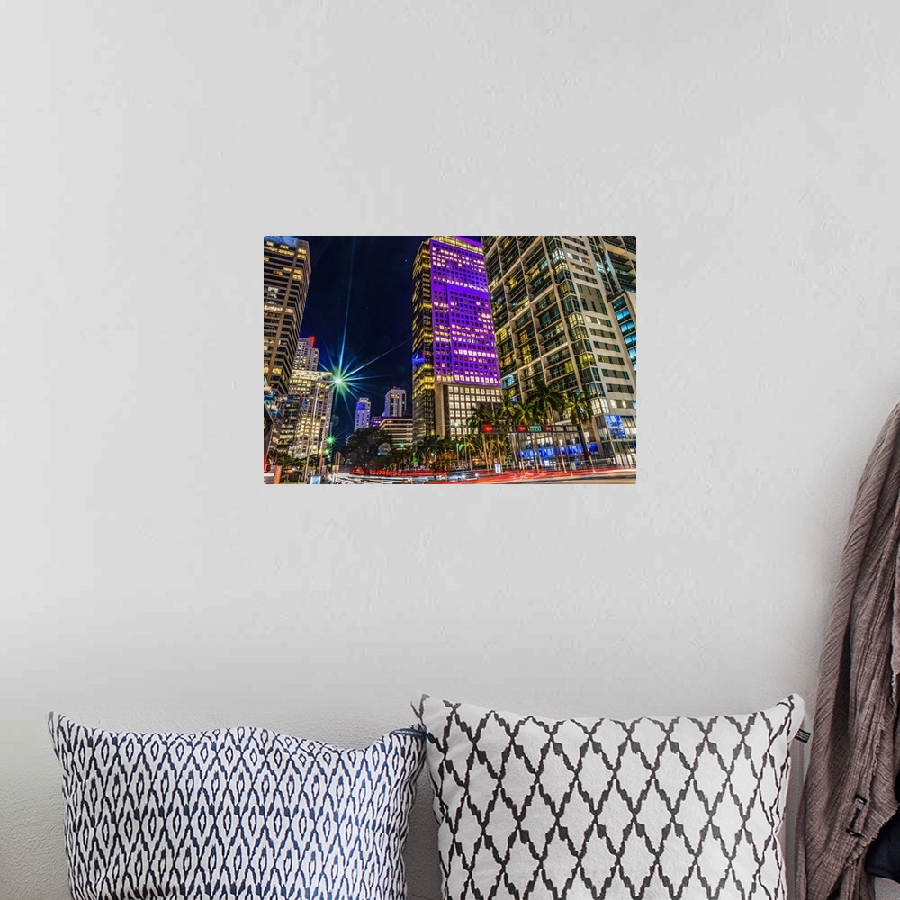 A bohemian room featuring Skyscrapers downtown, Miami, Florida.