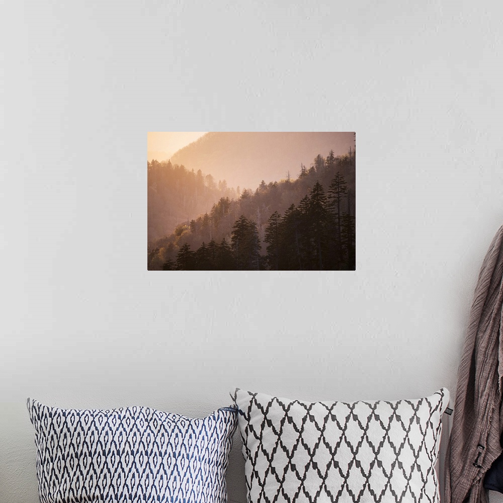A bohemian room featuring Sunset from Morton Overlook, Great Smoky Mountains National Park, Tennessee. United States, Tenne...