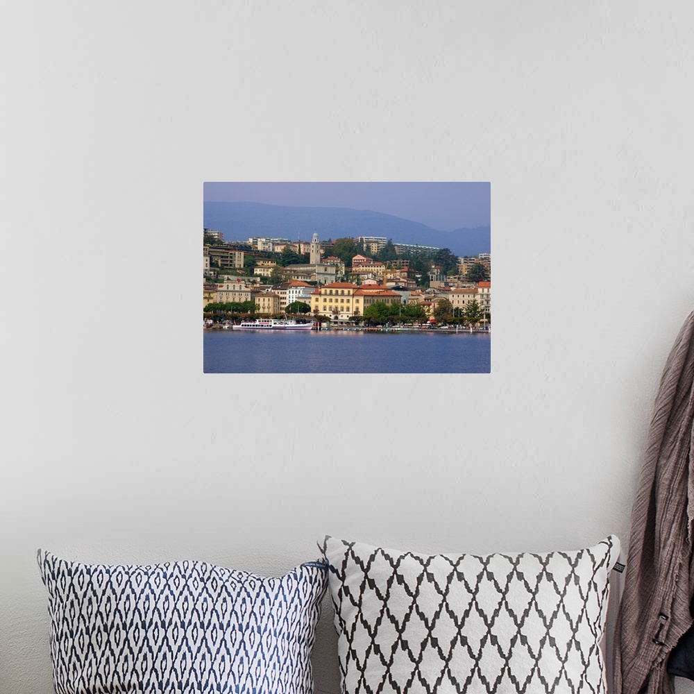 A bohemian room featuring Switzerland, Lugano, Lake Lugano, Historic Town Center Waterfront