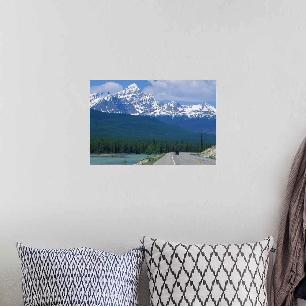 A bohemian room featuring The Canadian Rockies in Banff, Canada...canadian rockies, mountains, snowcapped, ice, snow, banff...