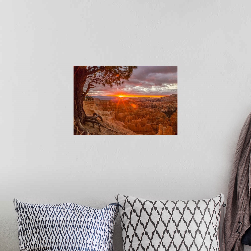 A bohemian room featuring USA, Utah, Bryce Canyon National Park. Sunrise on canyon.