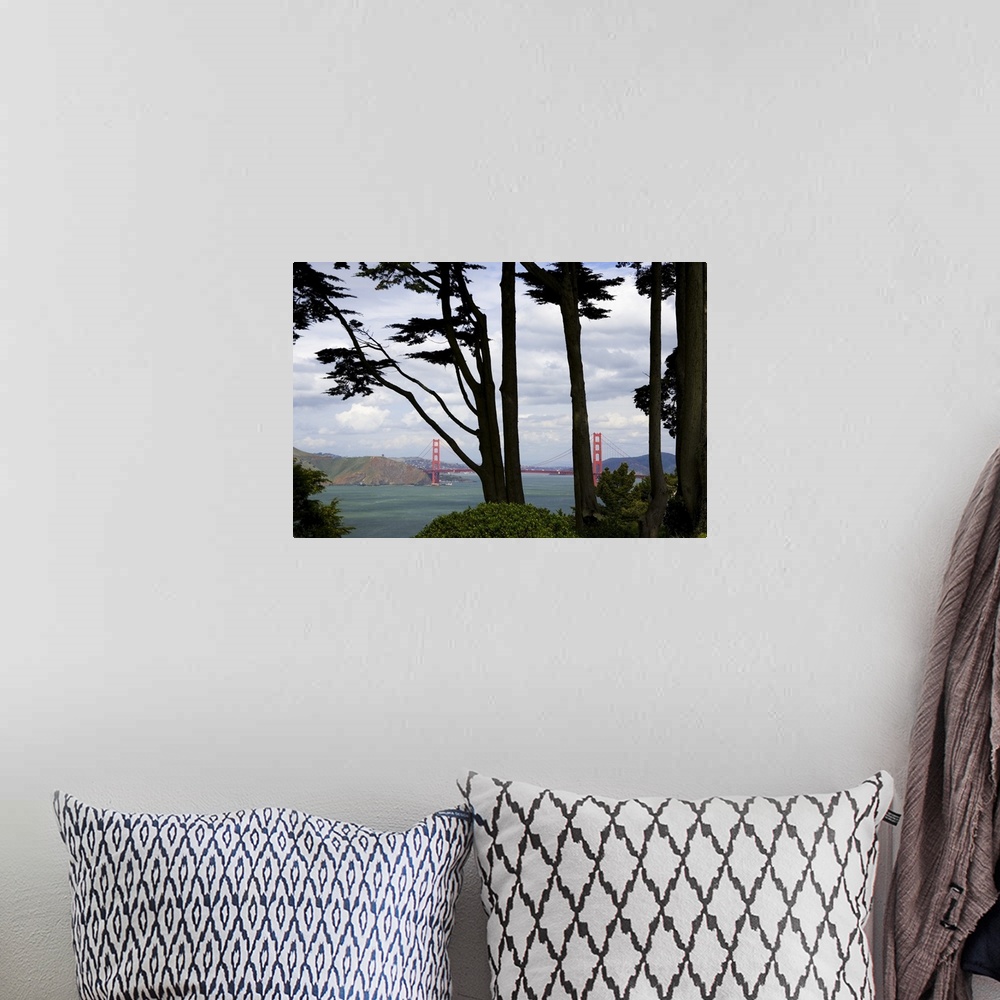 A bohemian room featuring View of Golden Gate Bridge from Lincoln Park, San Francisco, CA