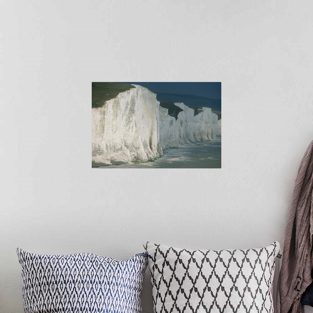 A bohemian room featuring White Cliffs of Dover, Chalk cliffs, Seven Sisters, Beachy Head, E. Sussex.
